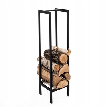 STOJAK NA DREWNO KOMINKOWE SPAWANY METALOWY 25x25x100 CM CZARNY LOFT BEZ SKRĘCANIA STOJAK NA DREWNO OPAŁOWE - KAPAGA