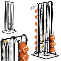 Stojak na kapsułki do kawy Nespresso metalowy czarny 30 cm