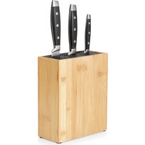 STOJAK NA NOŻE BAMBUSOWY 19,5X9X23 CM BLOK NA NOŻE KUCHENNE NATURALNY BAMBUS STABILNY I TRWAŁY ORGANIZER NA BLAT PRAKTYCZNY UCHWYT DO PRZECHOWYWANIA NOŻY NOWOCZESNY DESIGN ŁATWY W CZYSZCZENIU Vilde