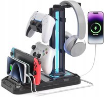STOJAK NA SŁUCHAWKI I PADY ZE STACJĄ ŁADUJĄCĄ RGB GAMING PORY USB ŁADOWANIE Inna marka