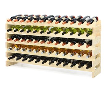 Stojak na wina Regał na wino drewniany modułowy RW10 12x05 Naturalny Surowy Drewno sosnowe ilość butelek 12 RW10_12X05_NNK1 / Wamar-Sosenka - Inny producent