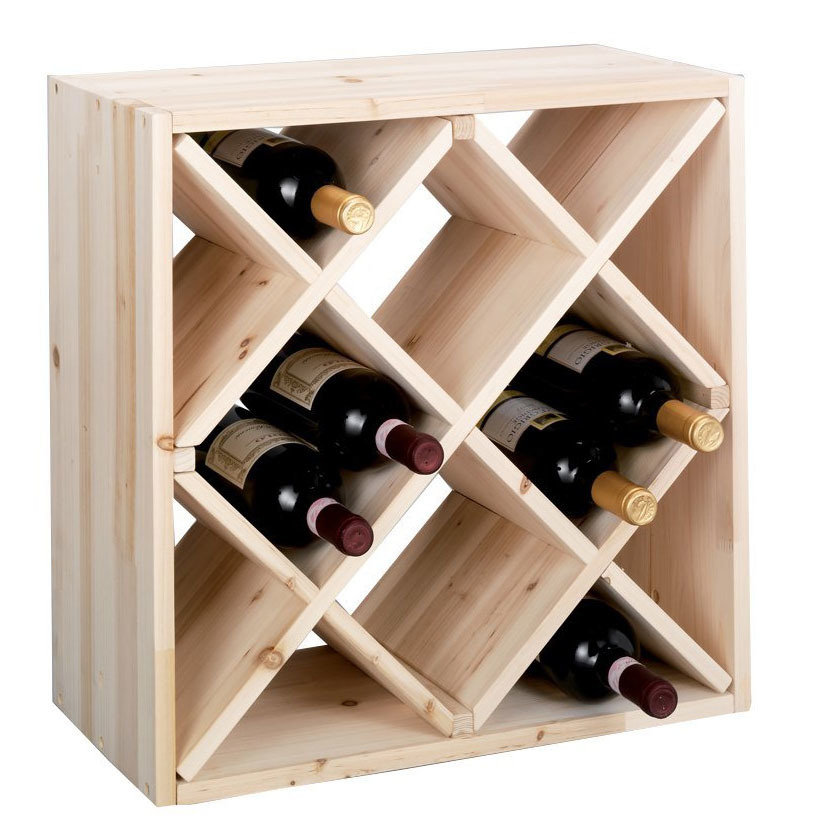 Stojak na wino ZELLER, beżowy, 25x52x52 cm