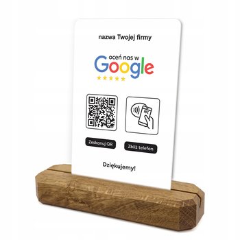 Stojak NFC QR do opinii Google tabliczka prezenter + NAZWA TWOJEJ FIRMY - HeyPrint
