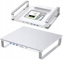 Stojak pod monitor Dock Hub 9W1 do iMac z USB C 3.0 SSD M.2 NVMe NGFF SD