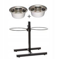 Stojak regulowany z miskami Miski dla psa 4,7 l