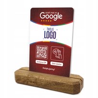 Stojak stand NFC QR do opinii Google prezenter tabliczka z LOGO FIRMY