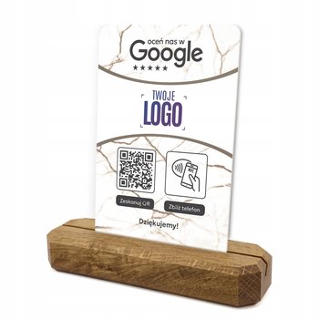 Stojak stand NFC QR do opinii Google prezenter tabliczka z LOGO FIRMY - HeyPrint