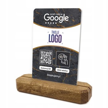Stojak stand NFC QR do opinii Google prezenter tabliczka z LOGO FIRMY - HeyPrint