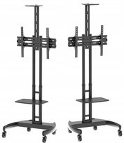 Stojak TV pod telewizor 32-80 cale na kółkach z półkami Teleskopowy