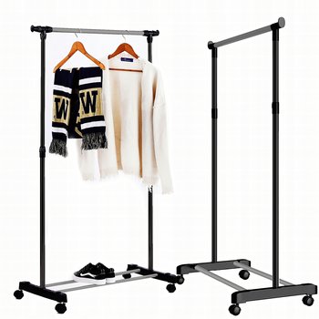 STOJAK WIESZAK DUŻY NA UBRANIA GARDEROBA ROZSUWAJĄCY STOJĄCY NA KÓŁKACH XXL - Retoo