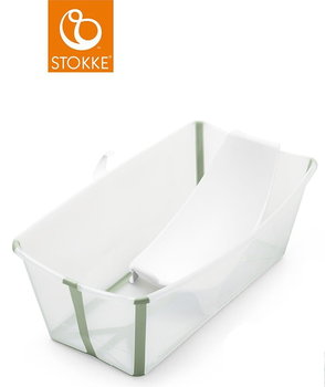 Stokke Flexi Bath - Składana Wanienka Dziecięca Z Wkładką | Transparent Green - Stokke