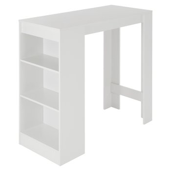 Stół barowy z 3 półkami 110x50x103 cm Biała płyta wiórowa - ML-DESIGN