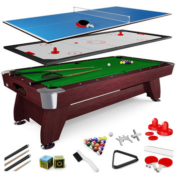 Stół bilardowy spływowy Vip Extra 7Ft wiśniowy z nakładką Ping-Pong / Cymbergaj - Hop-Sport