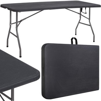 Stół cateringowy 180 cm bankietowy składany w walizkę stolik ogrodowy, turystyczny czarny - Springos