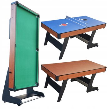 STÓŁ DO GIER 3W1 BILARD PING PONG 184x97,5cm SOLIDNY SKŁADANY + AKCESORIA