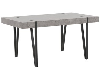 Stół do jadalni 150 x 90 cm efekt betonu z czarnym ADENA - Beliani