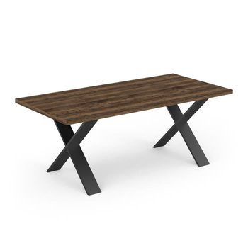 Stół do jadalni MONACO - Dekor z dębu i czarnego drewna - D180 x G90 x W74,8 cm - DEMEYERE - Demeyere