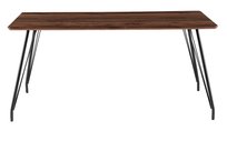 Stół Do Jadalni Prostokątny Drewniany Nogi Metalowe Czarne UNITY Orzech Naturalny / 120cm
