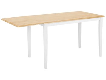 Stół do jadalni rozkładany BELIANI Louisiana, biało-jasnobrązowy, 160x75x74 cm - Beliani