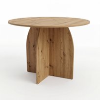 Stół do Jadalni Salonu YAPANDI Okrągły 100 cm Dąb Artisan Styl Japandi PREMIUM