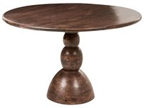 Stół do jadalni SILVON Ciemnobrązowy 120 cm 120 cm Drewno mango