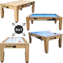 STÓŁ DO MULTIGIER 4W1 BILARD TENIS STOŁOWY CYMBERGAJ STÓŁ JADALNY 214x121.6x81.3CM WOODEN ENERO Enero