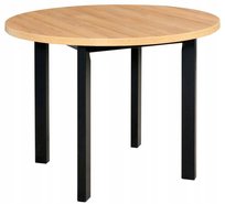 Stół drewniany do jadalni Filizes okrągły 100 cm czarny/dąb grandson