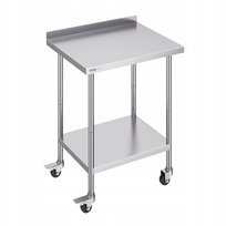 Stół gastronomiczny nierdzewny 60x76cm na kółkach mobilny blat do baru Vevor