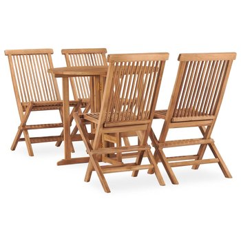 Stół i 4 krzesła ogrodowe tekowe - elegancki zesta - Zakito Europe