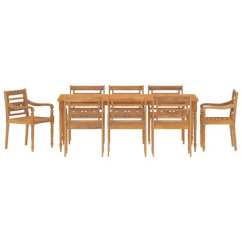 Stół i krzesła ogrodowe Batavia, drewno tekowe, 9 - Zakito Europe