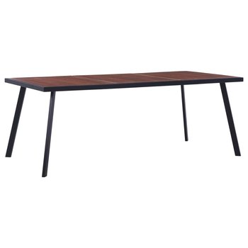 Stół jadalniany, ciemne drewno i czerń, 200x100x75 cm, MDF - vidaXL