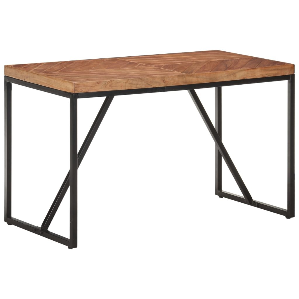 Zdjęcia - Stół kuchenny Stół jadalniany drewniany 120x60x76 cm, czarno-sta / AAALOE