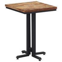 Stół jadalniany industrialny z drewnem tekowym, cz / AAALOE