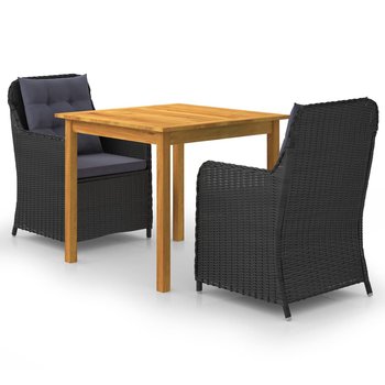 Stół jadalniany ogrodowy z krzesłami - Czarny/Drew / AAALOE - Zakito Home