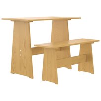 Stół jadalniany z ławką - drewno sosnowe, 100x60x7 / AAALOE