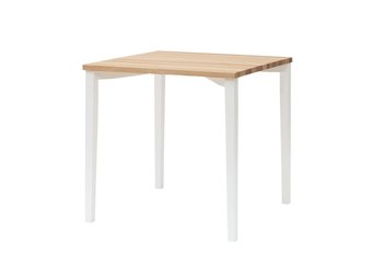 Stół Jesionowy TRIVENTI 80x80cm - Białe Kwadratowe Nogi - Ragaba