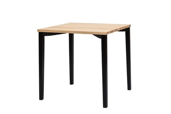Stół Jesionowy TRIVENTI 80x80cm - Czarne Kwadratowe Nogi - Ragaba