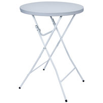 Stół Koktajlowy Stolik Cateringowy Biały Składany Bankietowy 80 Cm