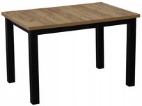 Stół Kuchenny Do Jadalni I Salonu Prostokątny Lap 120X80 Czarny/Dąb Craft
