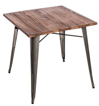 Stół MIA HOME Metalove Wood, metaliczny, 76x76x76 cm - MIA home