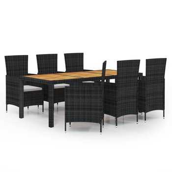 Stół ogrodowy 190x90x75 cm + 6 krzeseł + poduszki - Zakito