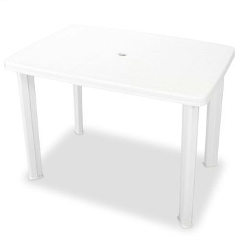 Stół ogrodowy, biały, 101 x 68 x 72 cm, plastikowy - vidaXL