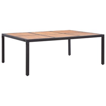 Stół ogrodowy, czarny, 200x150x74 cm, rattan PE i drewno akacjowe - vidaXL
