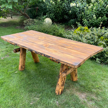 Stół ogrodowy drewniany Przypalanie + Impregnacja 180x82x75cm - GRILLPAL