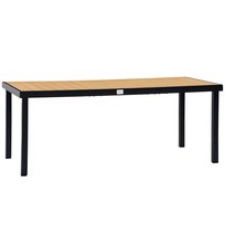 Stół ogrodowy Outsunny dla 8 osób, stół jadalny, stół aluminiowy, meble ogrodowe, meble wypoczynkowe, łatwy w pielęgnacji plastik, naturalny+czarny, 190 x 90 x 74 cm