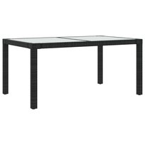 Stół ogrodowy polirattanowy 150x90x75cm, czarny / AAALOE