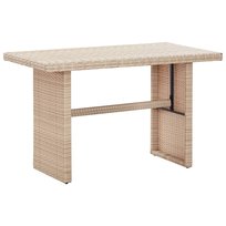 Stół ogrodowy polirattanowy, beżowy, 110x60x67 cm / AAALOE