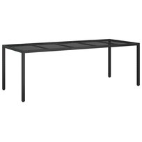 Stół ogrodowy polirattanowy czarny 250x100x75 cm / AAALOE