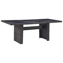 Stół ogrodowy rattanowy PE czarny 200x100x74 cm / AAALOE