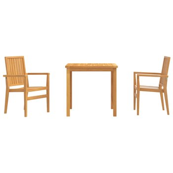 Stół ogrodowy z 2 krzesłami drewnianymi tekowymi, - Zakito Europe